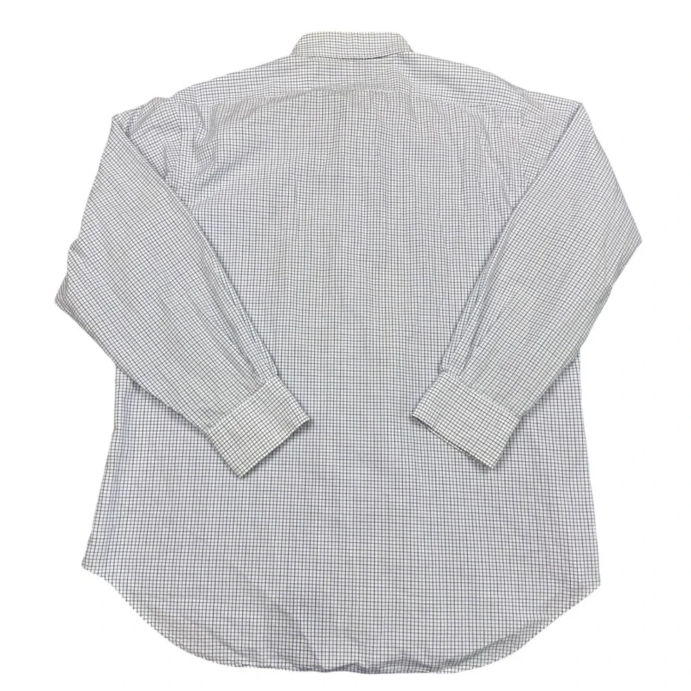 Polo Ralph Lauren Alcott Mens Blue White Micro Check Button Down Shirt 16 32/33